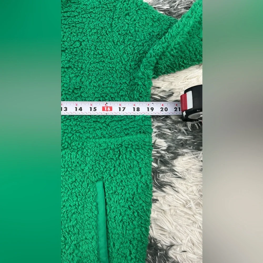 Wondershop Kids Girls Green Quarter Zip Sherpa Sweatshirt Size XL